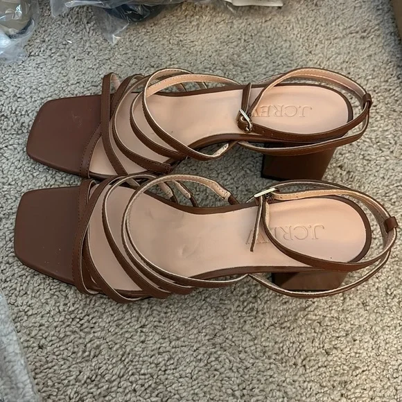 J Crew Layne strappy-sandal heels in leather CA047 - Picture 2 of 5